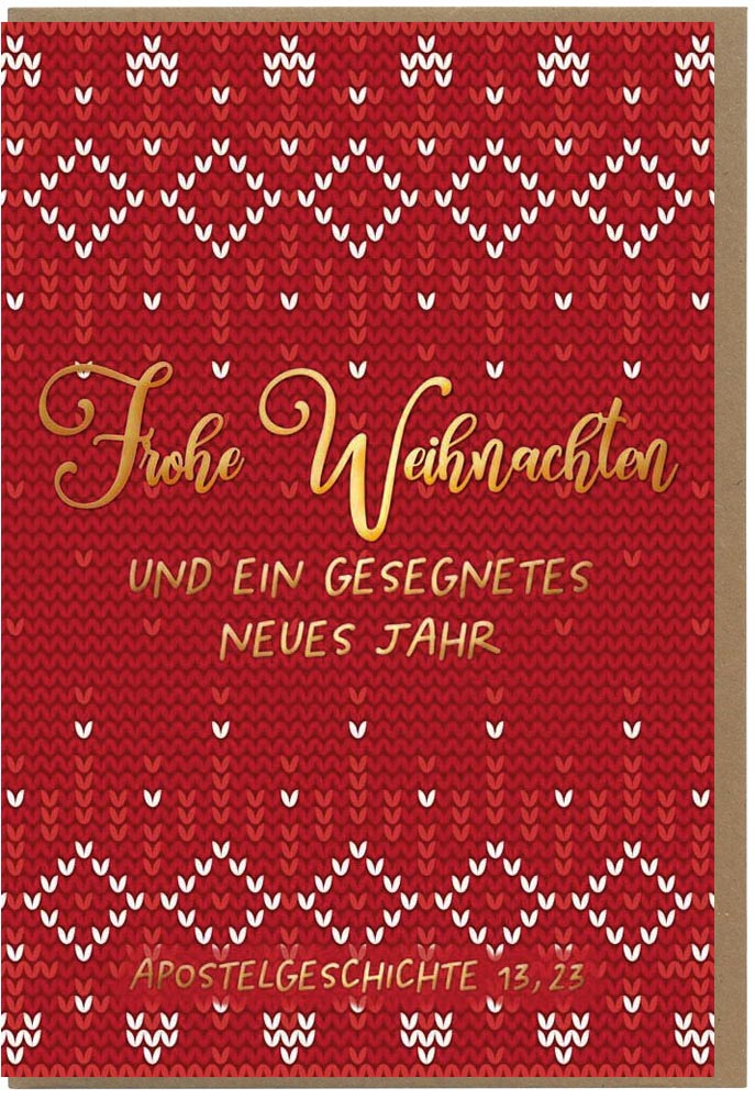 Faltkarte Weihnachten "Strickmuster"