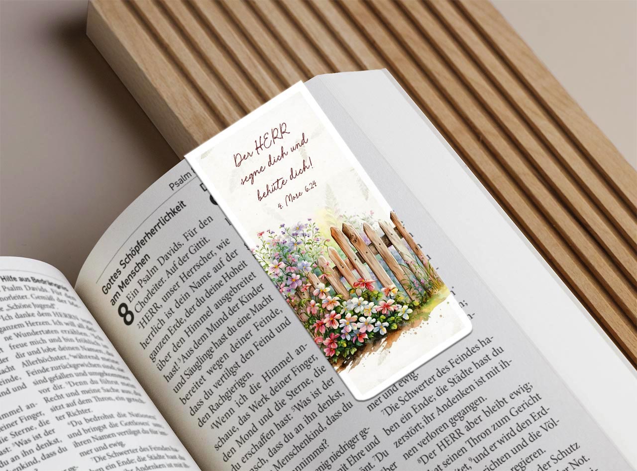 Magnetlesezeichen "Garten - Der Herr segne dich"