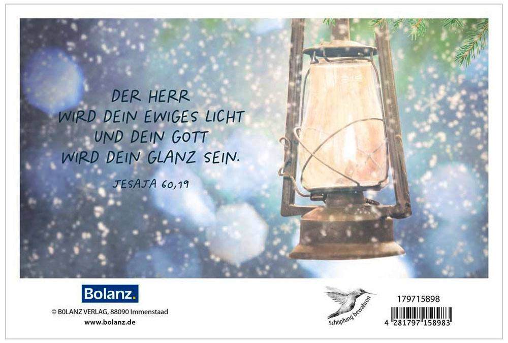 Faltkarte Weihnachten "Öllampe"