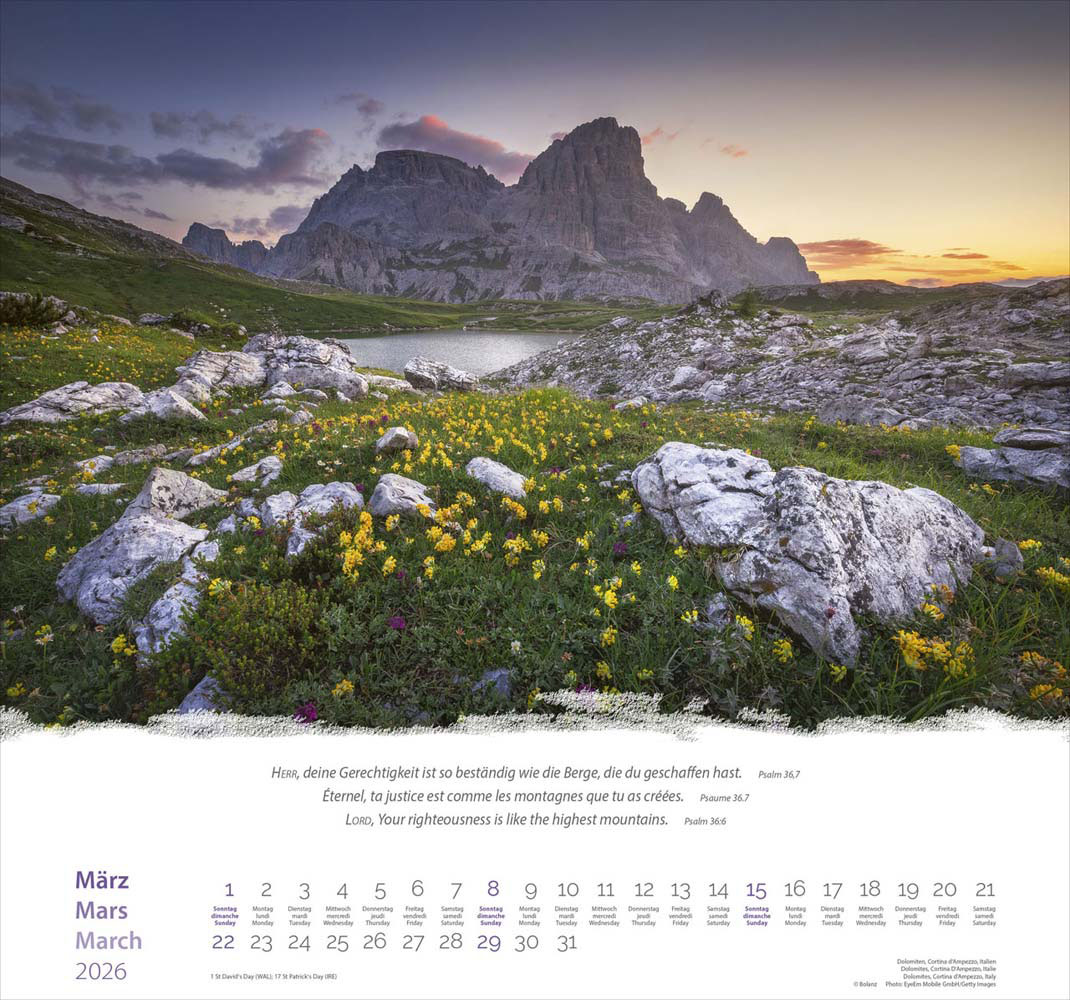Berge 2026 - Wandkalender
