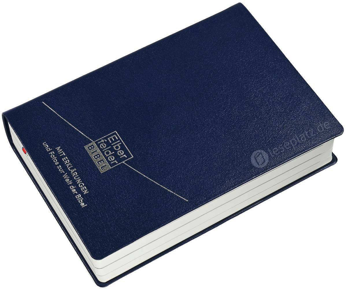 Elberfelder Bibel 2006 mit Erklärungen - Ledereinband blau