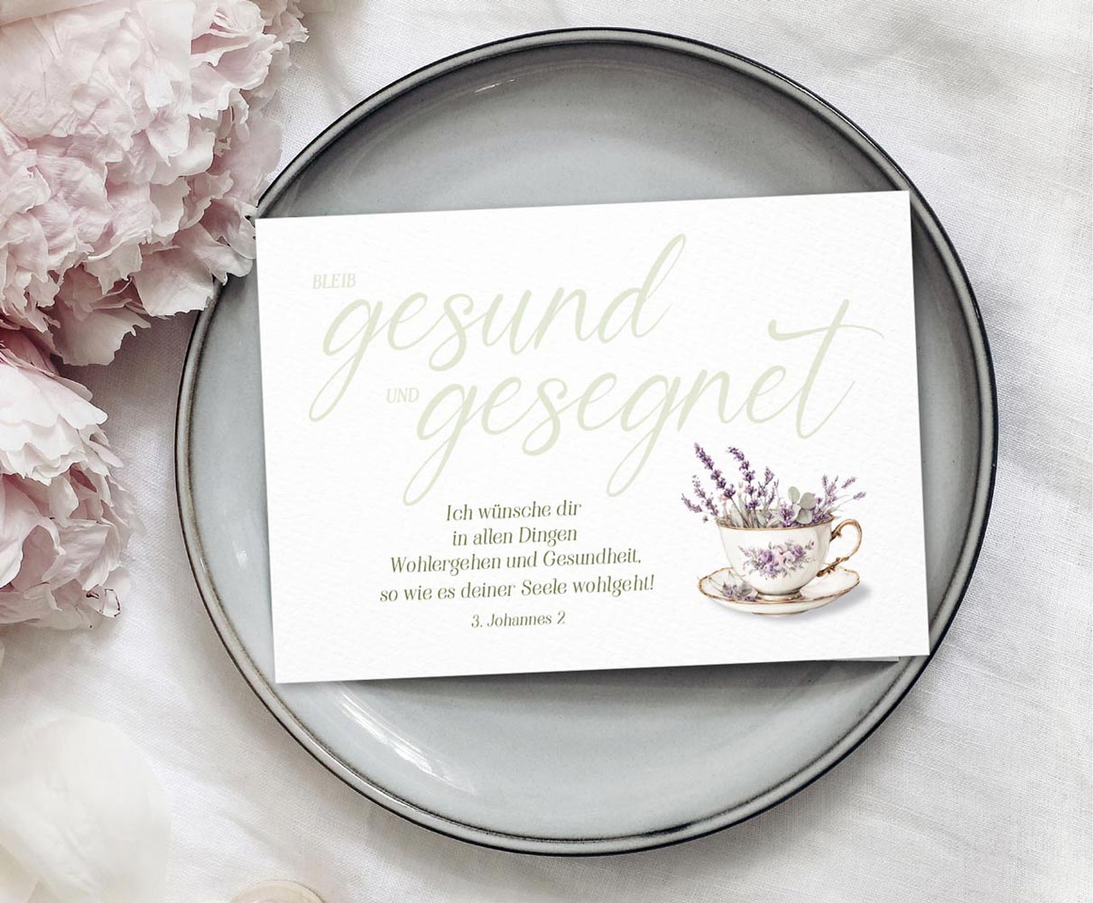 Postkarte "Bleib gesund und gesegnet"