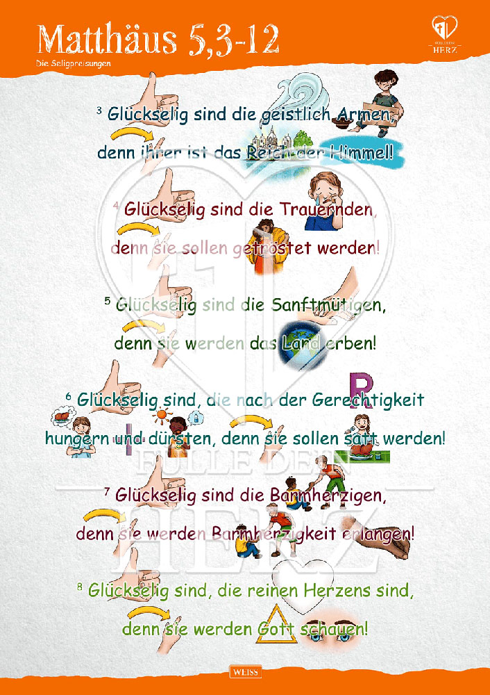 Bibelvers Poster - Die Seligpreisungen