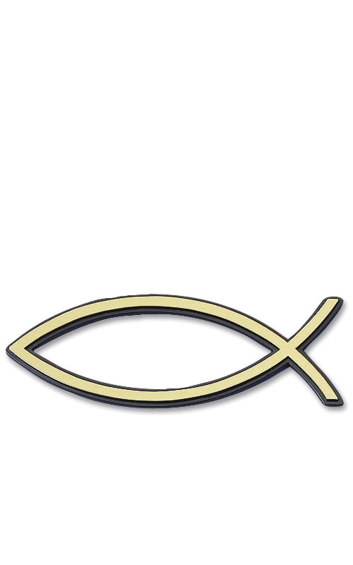 Hochreliefschild - Fisch gold