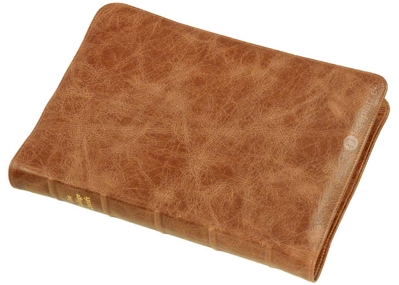 Elberfelder 2003 - kl.Schreibrandausgabe / Kalbsleder Toffee Unique Goldschnitt