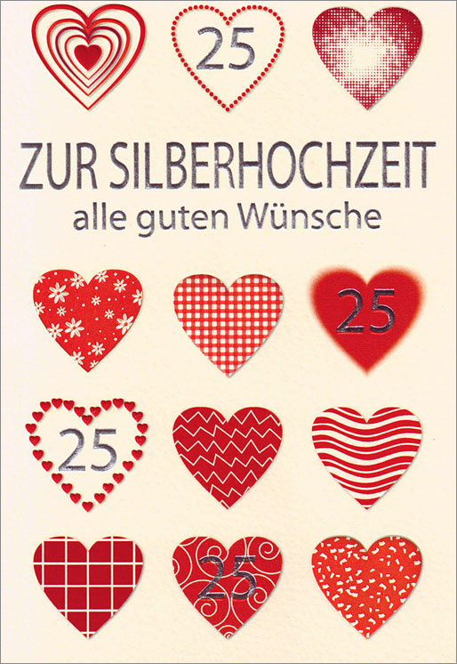 Faltkarte "25 Herzen"