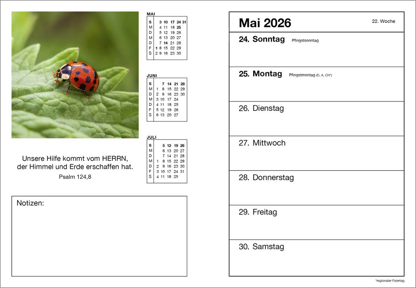 Farbfoto-Agenda 2026