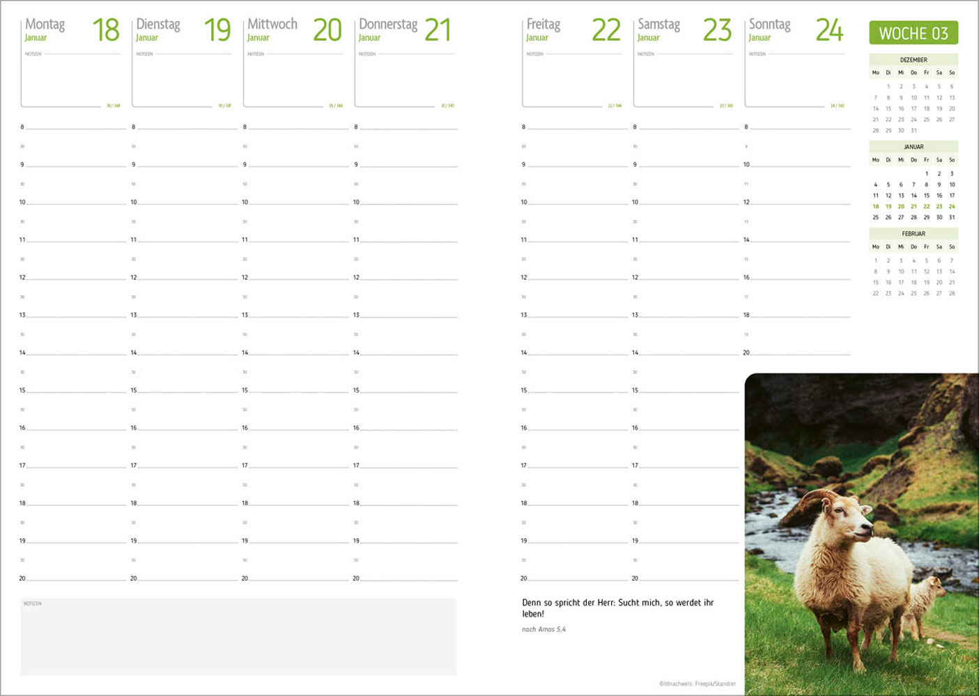 Agenda für jeden Tag 2027