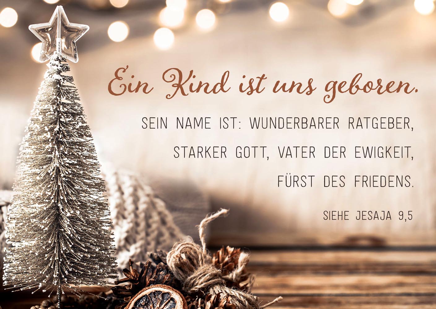 Postkarte "Ein Kind ist uns geboren"