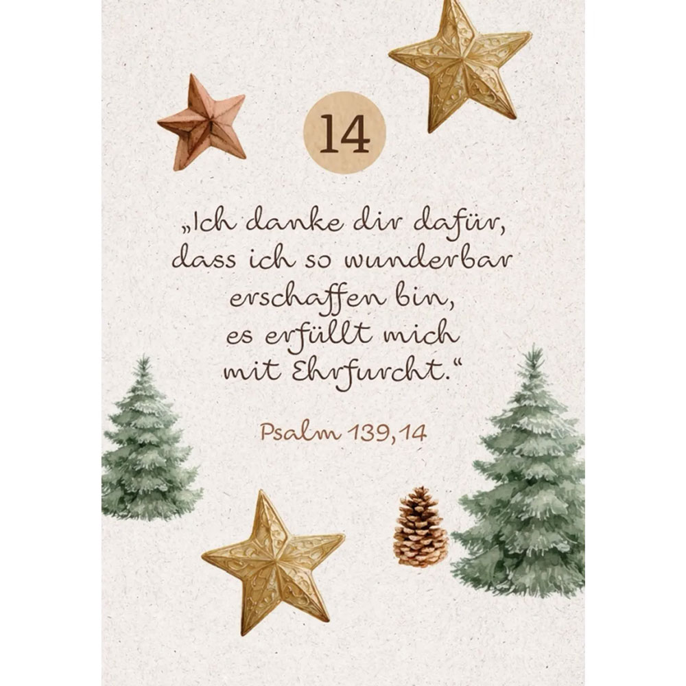24 Herzenswege zur Krippe mit Psalm 139 - Adventskalender