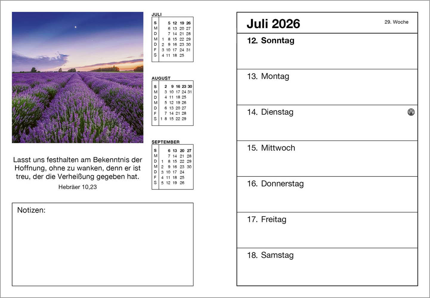 Farbfoto-Agenda 2026