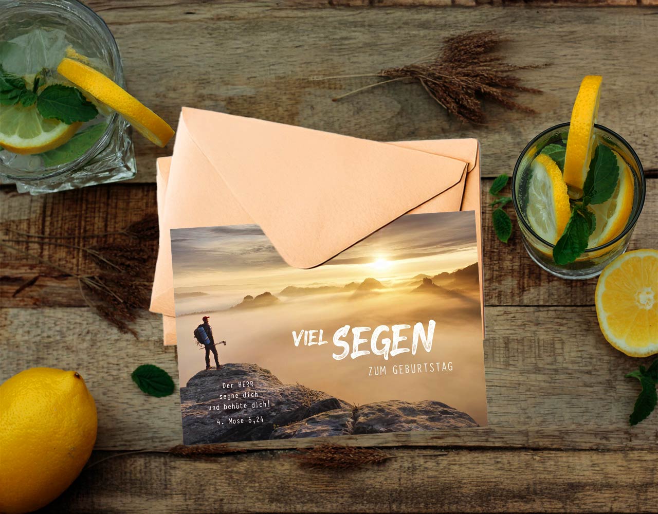 Faltkarte "Viel Segen zum Geburtstag" (Wanderer)