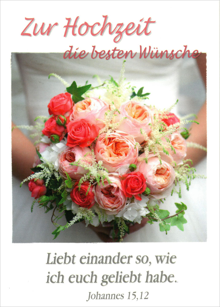Faltkarte "Zur Hochzeit die besten Wünsche"