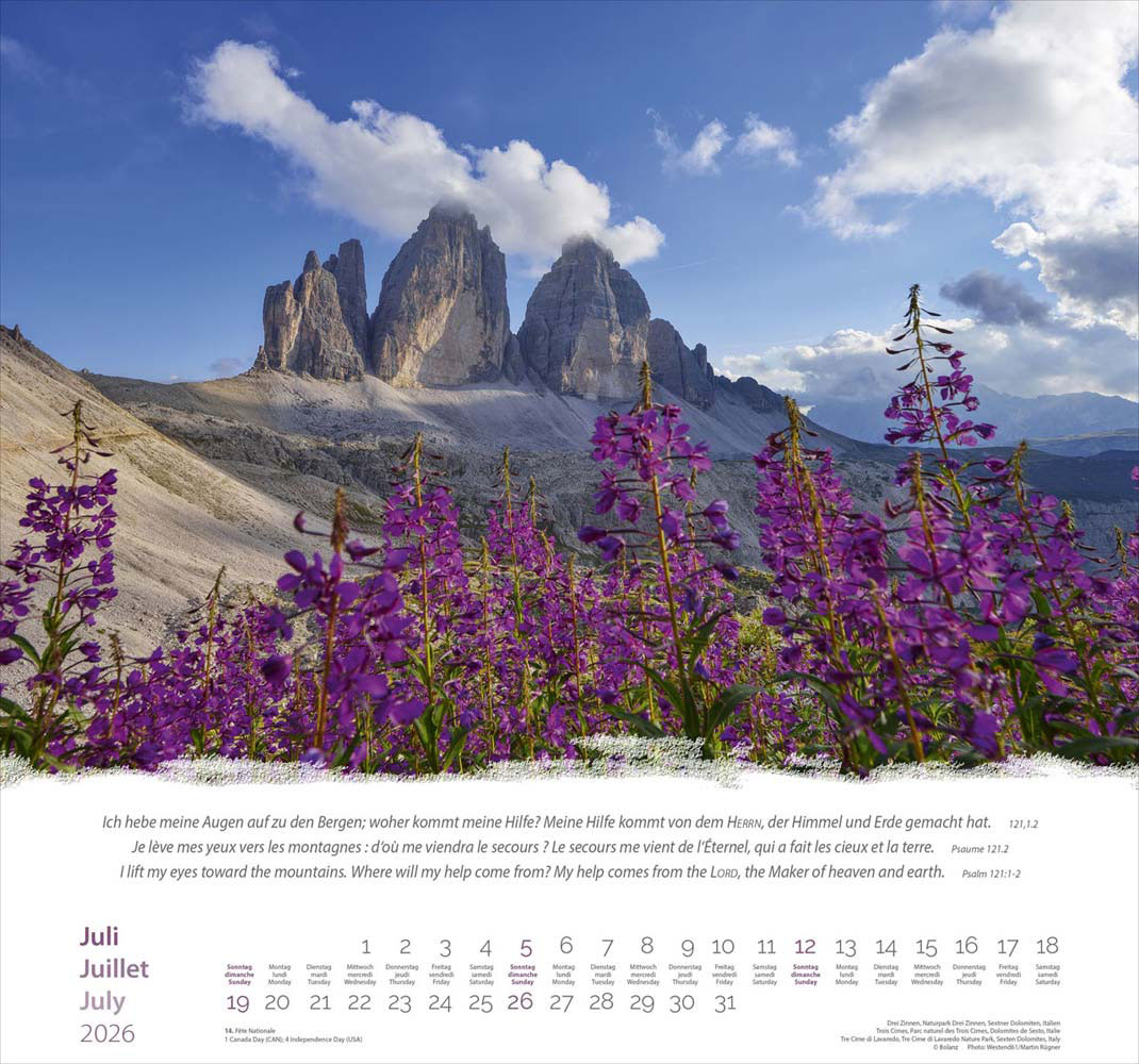 Berge 2026 - Wandkalender