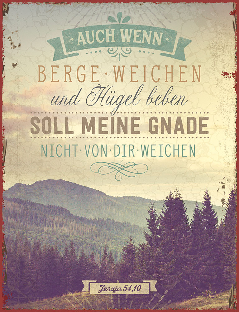82022 Metallschild "Berge und Hügel"