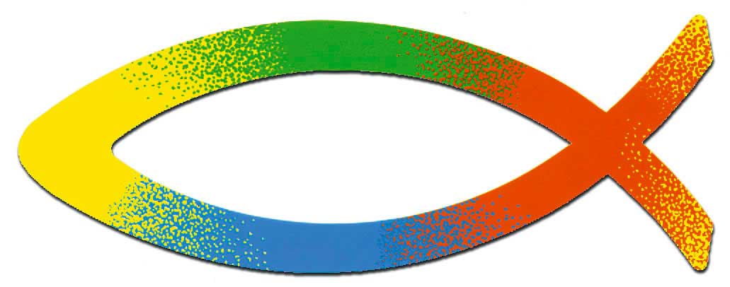 Aufkleber ''Fisch Regenbogen''