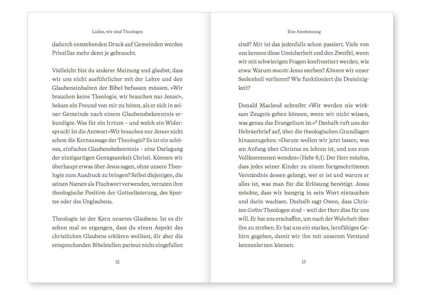 Ladies, wir sind Theologen!