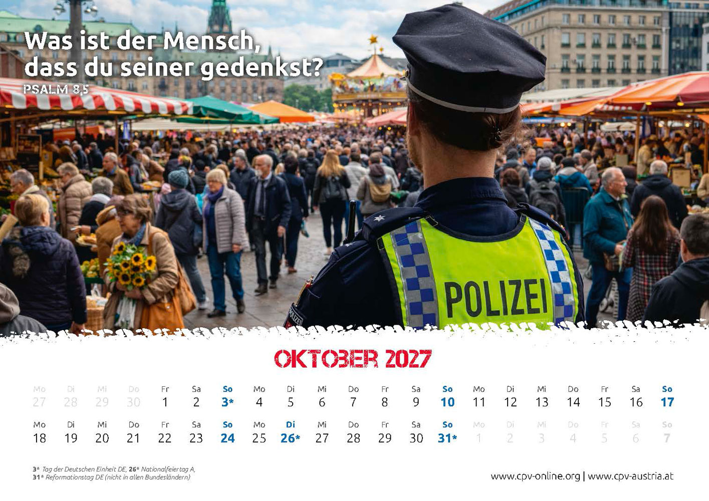 Mit Gott bei der Polizei 2027 - Wandkalender