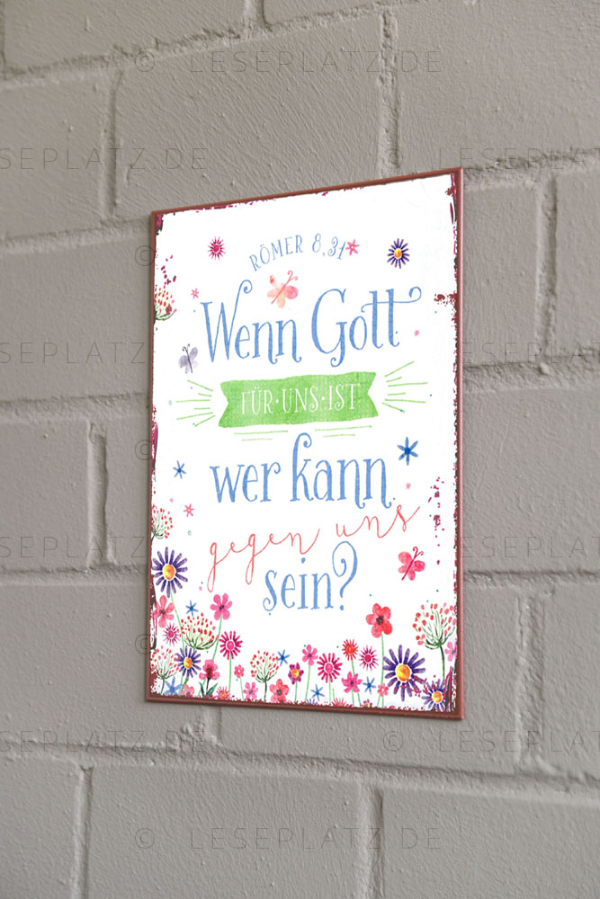 820130000_05 Metallschild "Wenn Gott für uns ist ..."