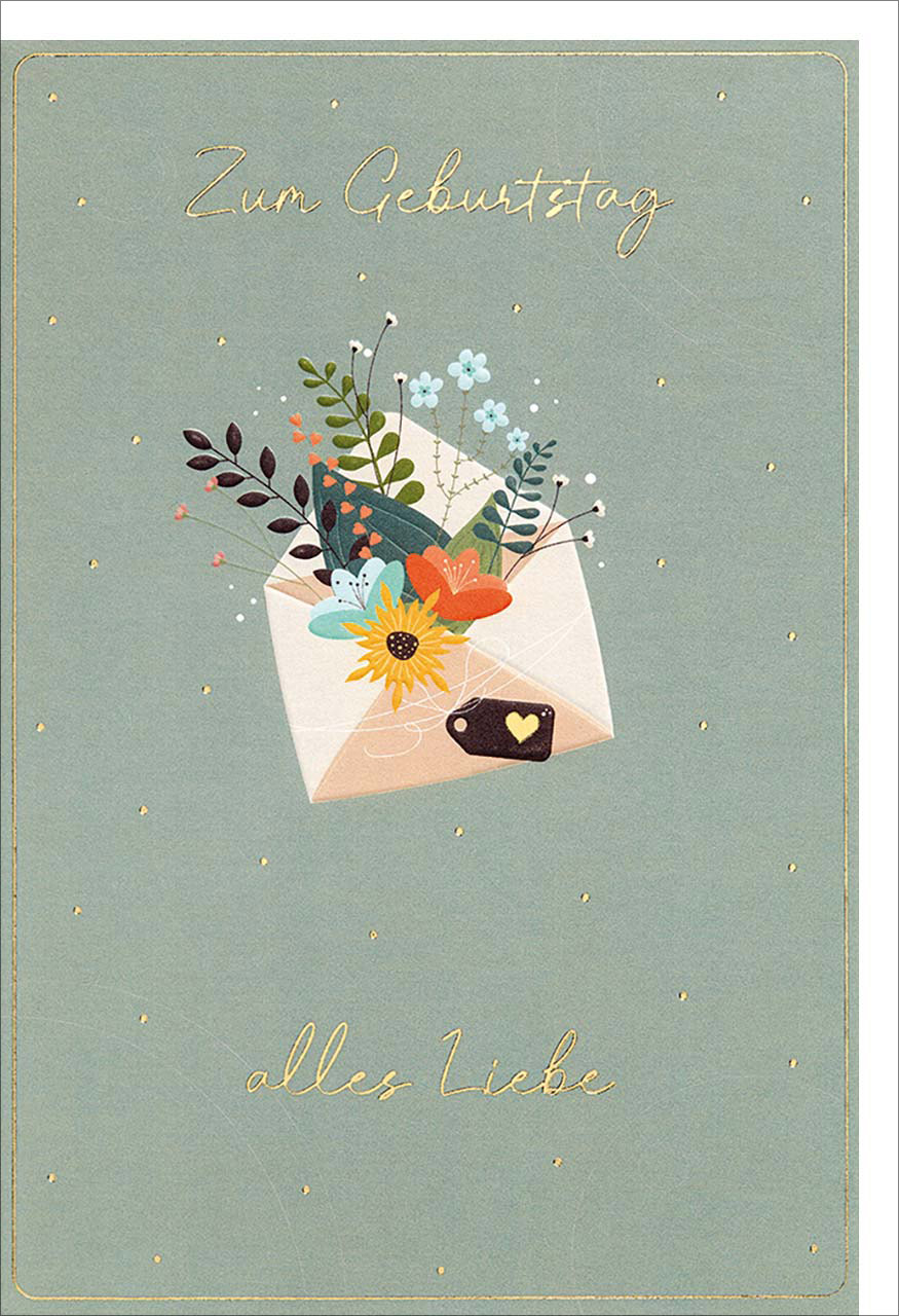 Faltkarte "Blumenstrauß im Kuvert"