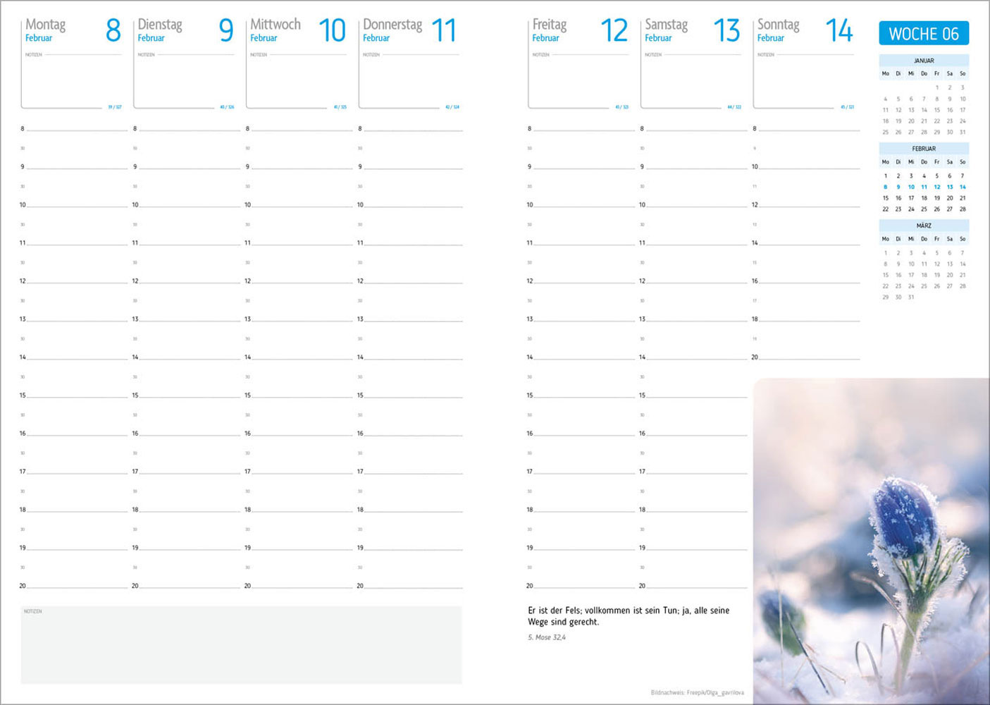 Agenda für jeden Tag 2027