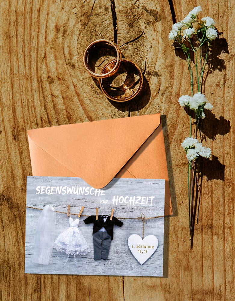 Faltkarte "Segenswünsche zur Hochzeit"