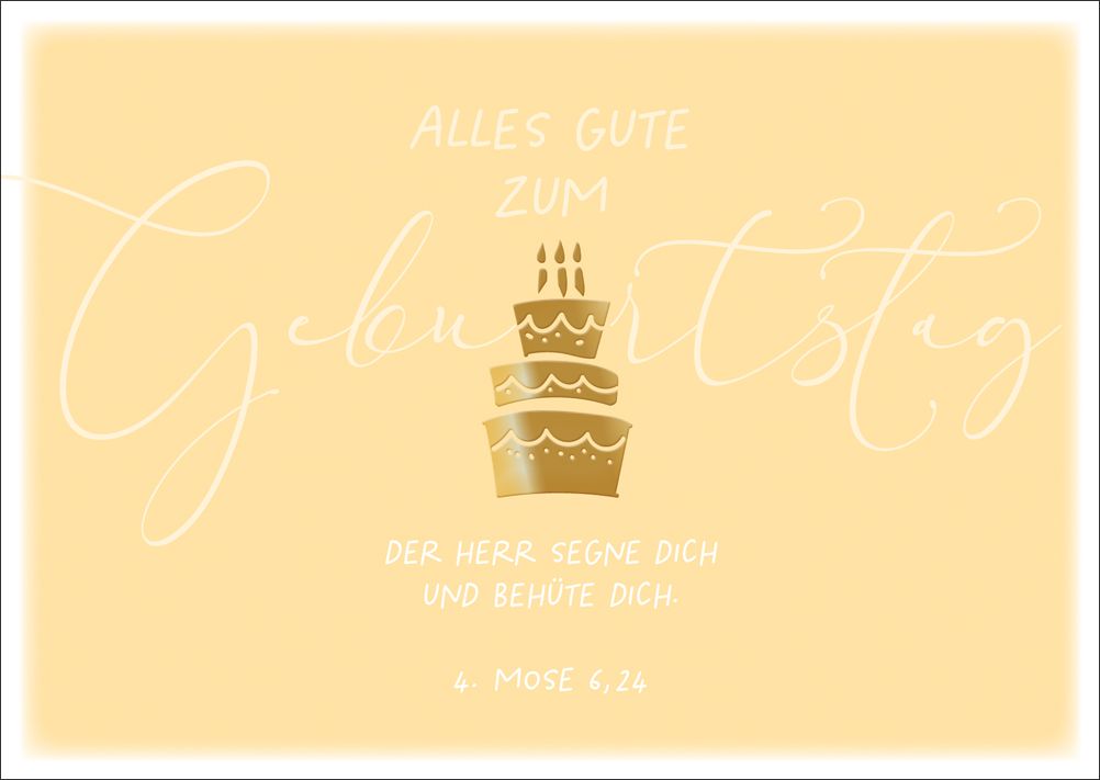 Postkarte "Goldene Torte"