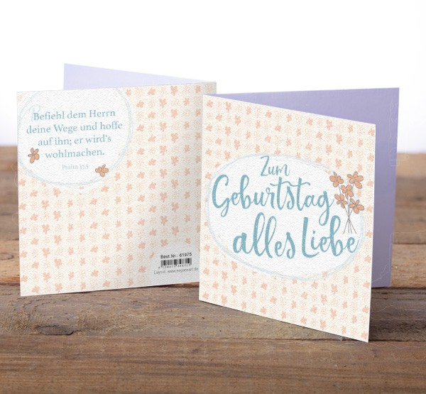 Faltkarte "Zum Geburtstag alles Liebe"