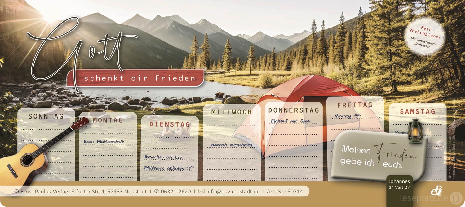 Wochenplaner "Gott schenkt dir Frieden"