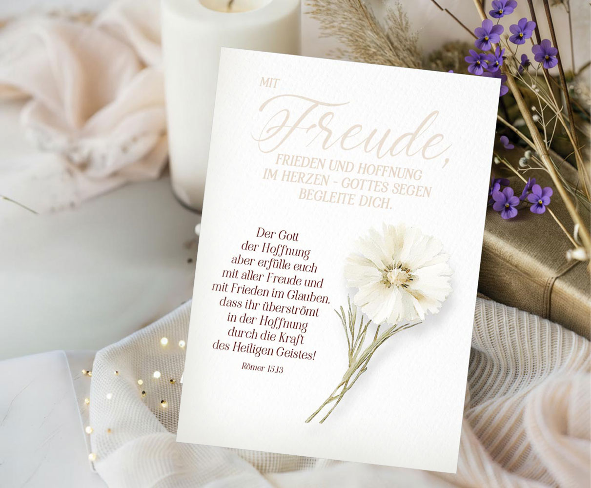 Postkarte "Mit Freude"