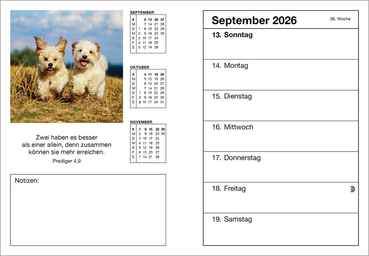 Farbfoto-Agenda 2026