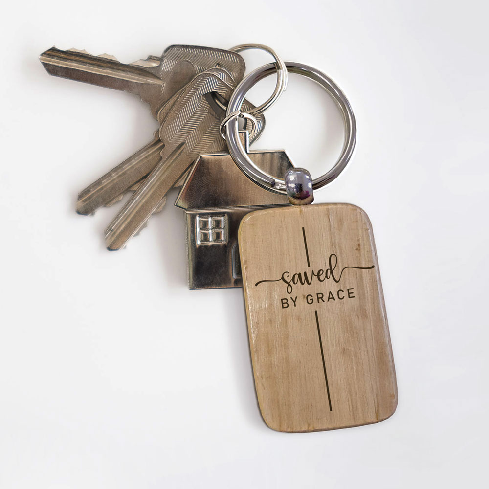 Schlüsselanhänger "Saved by Grace"