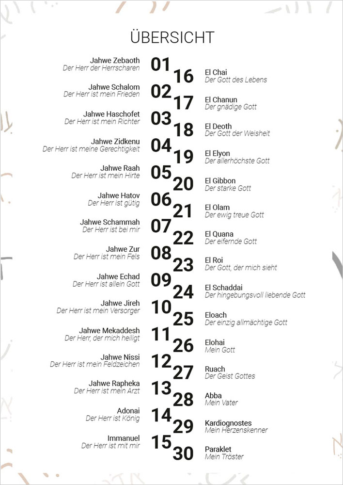 30 starke Namen Gottes