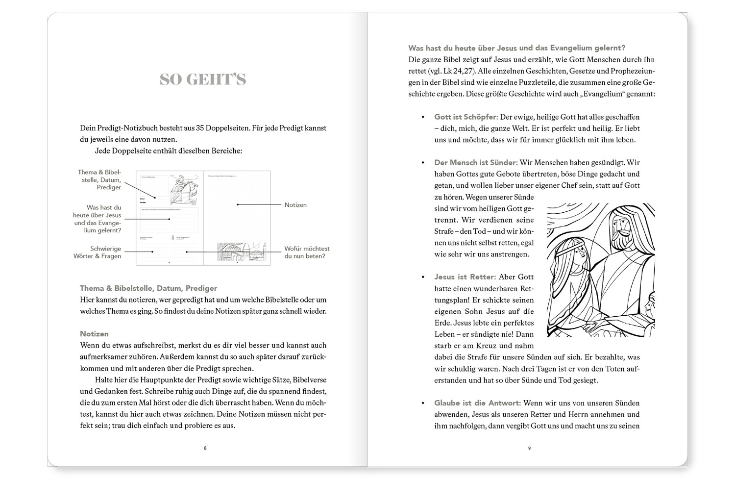 Predigt-Notizbuch für Kinder