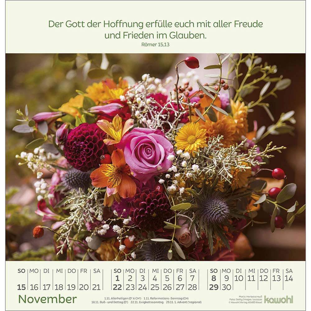 Blumengrüße 2026 - Wandkalender