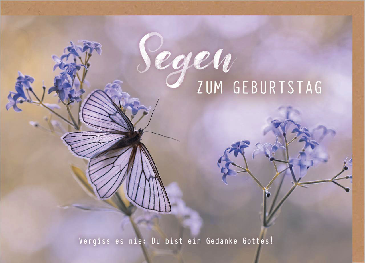 Faltkarte "Segen zum Geburtstag" (Schmetterling)