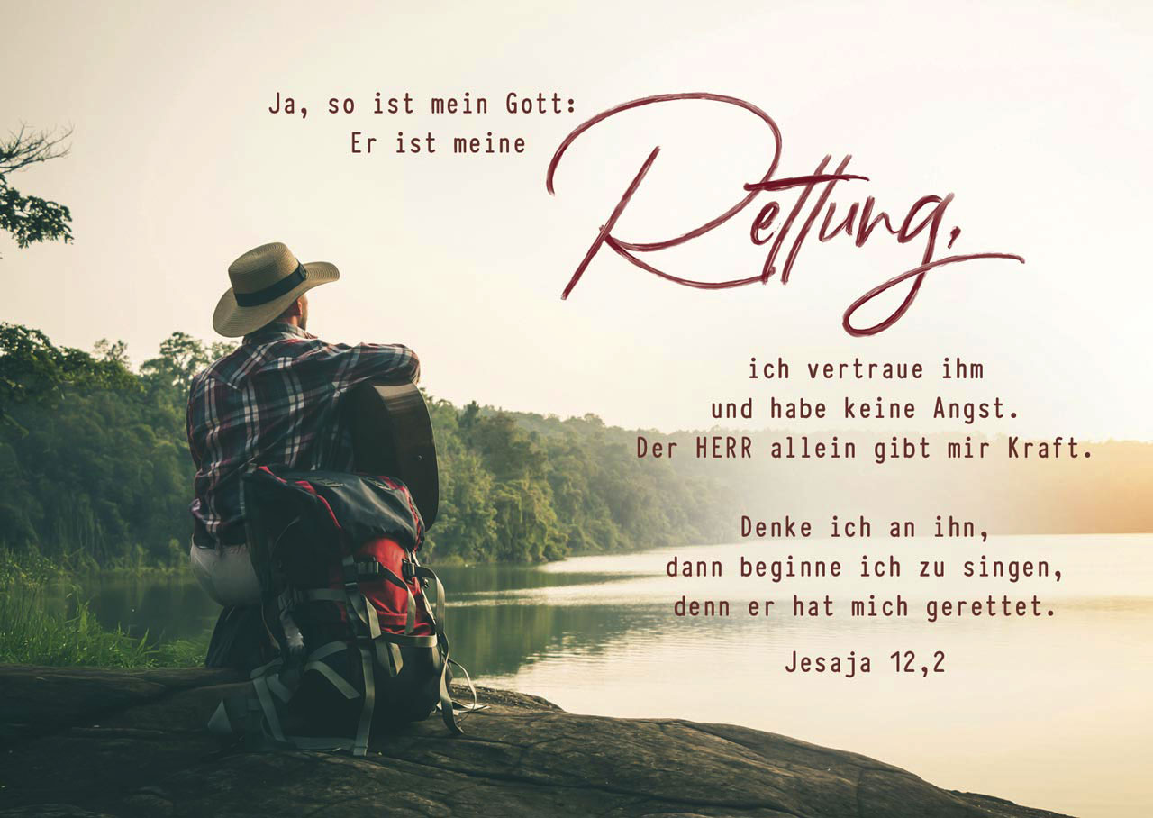 Postkarte "Er ist meine Rettung" 