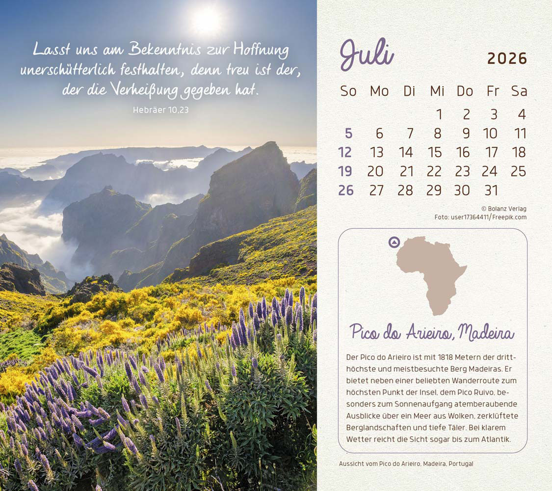 Faszinierende Schöpfung 2026 - Postkartenkalender