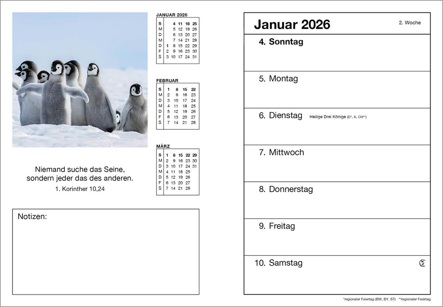 Farbfoto-Agenda 2026