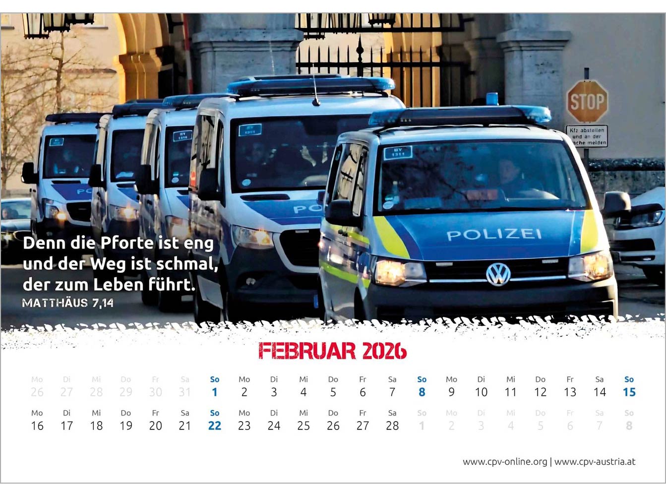 Mit Gott bei der Polizei 2026 - Wandkalender