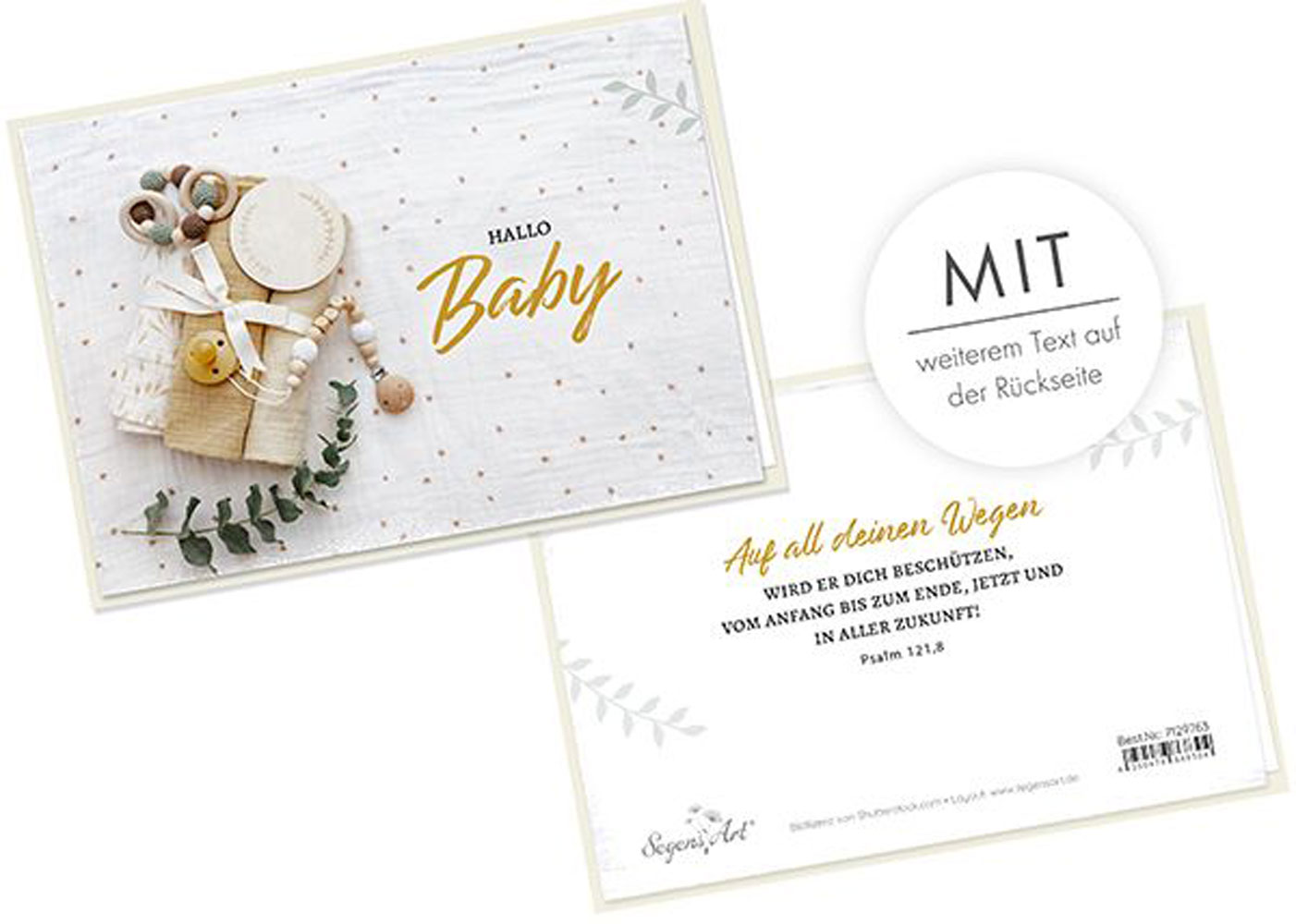 Faltkarte "Hallo Baby" - Gelb