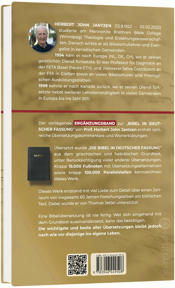 Ergänzungsband zur "Bibel in deutscher Fassung"