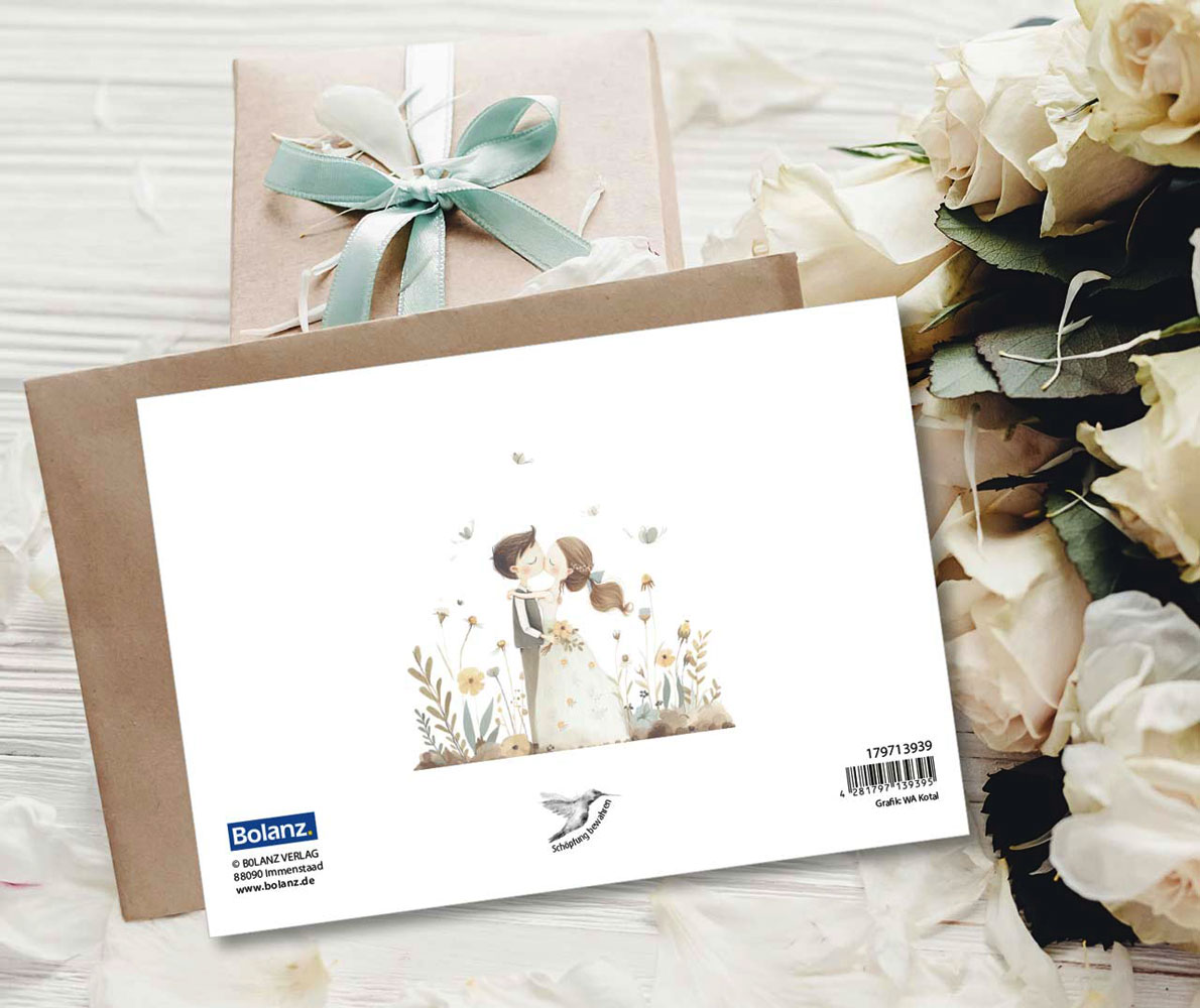 Faltkarte "Segenswünsche zur Hochzeit" (Liebespaar)