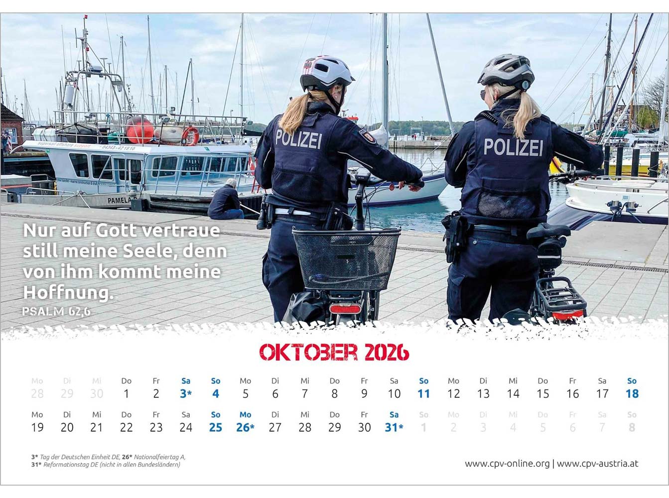 Mit Gott bei der Polizei 2026 - Wandkalender