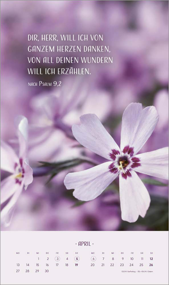 Zarte Blumengrüße 2026 - Wandkalender