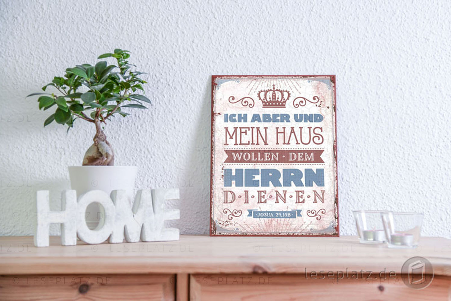 Metallschild "Ich aber und mein Haus"