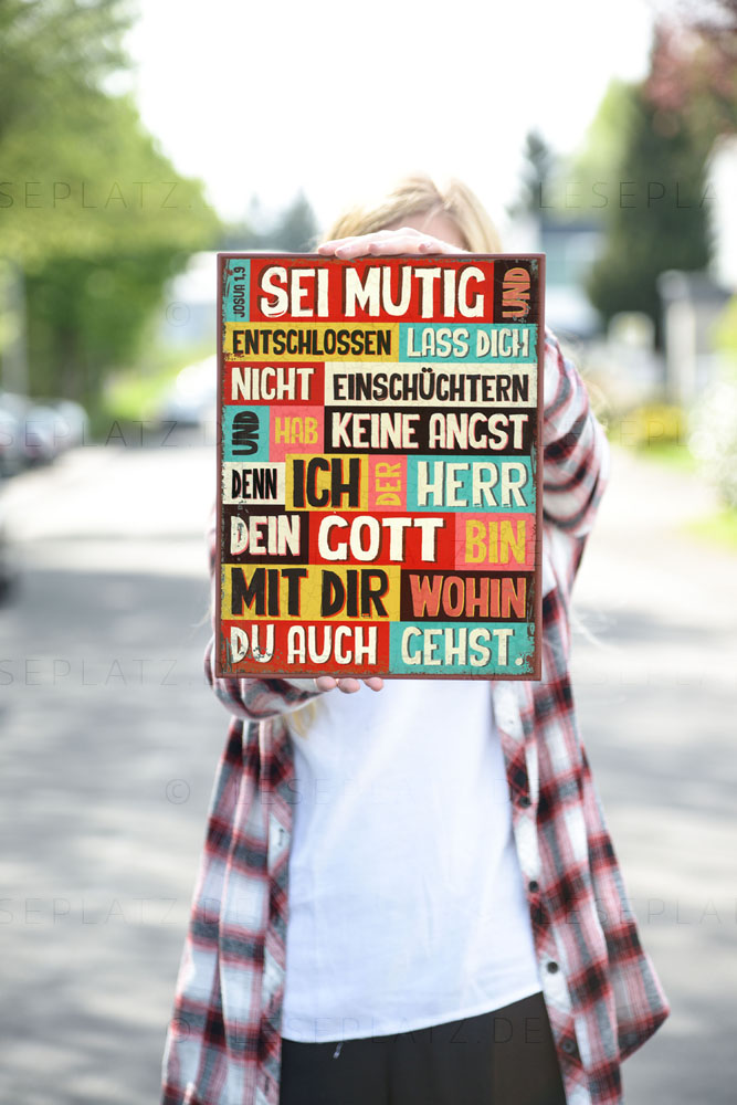 820210000_02 Metallschild "Sei mutig und entschlossen"