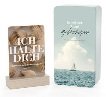 In seiner Hand geborgen - Blechdose