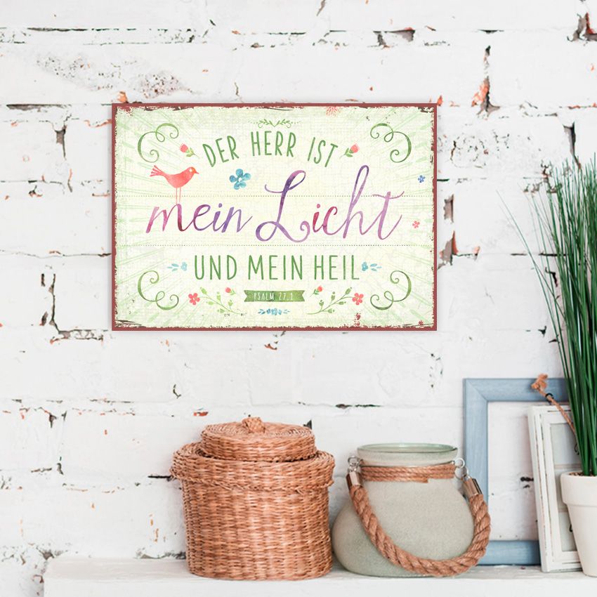 Metallschild ''Der Herr ist mein Licht'' Metallschild ''Der Herr ist mein Licht''