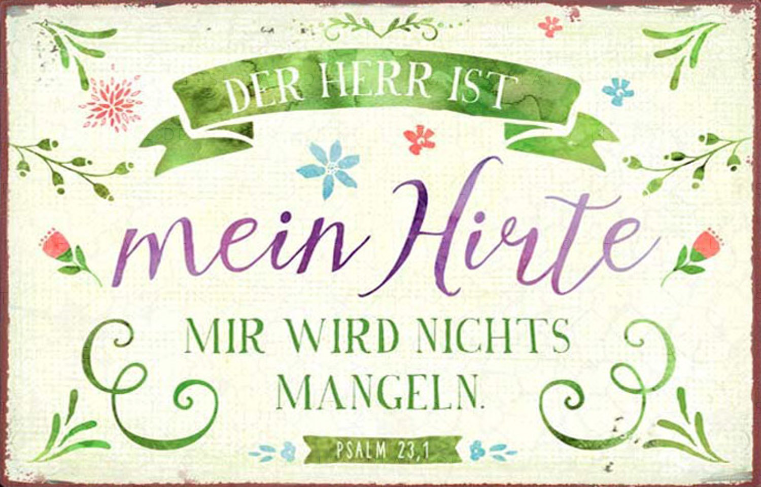 801050579747dd04bb7 Metallschild "Der Herr ist mein Hirte"
